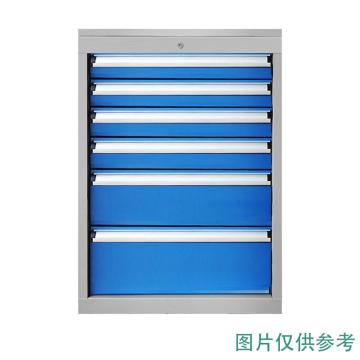 Hardwee 六抽工具柜，尺寸（mm）:700*600*1000，抽屉荷重(kg):80，蓝色