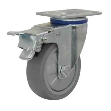 申牌 3寸人造胶刹车轮，20A3B-1593 载重（Kg)：70,底板尺寸（mm）:92*64,安装高度（mm）：108 售卖规格：1个