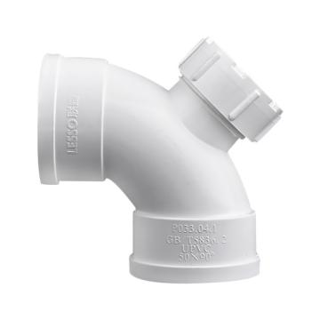 联塑 90°弯头(带检查口)PVC-U排水配件，dn75 白色 售卖规格：1只