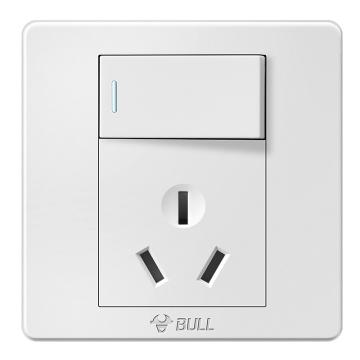 公牛 G07系列开关插座，G07E204A 三孔16A+一开单控，86型白色暗装 售卖规格：1个