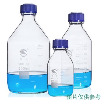 西域推荐 高硼硅流动相液瓶，1000ml+三孔四氟芯瓶盖，组合产品，B-006604+W-020803 售卖规格：1套