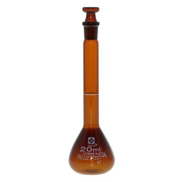 柴田科学/SIBATA 容量瓶，1-8659-03-57 20ml，A级，茶色，附中文校准证书 售卖规格：1个