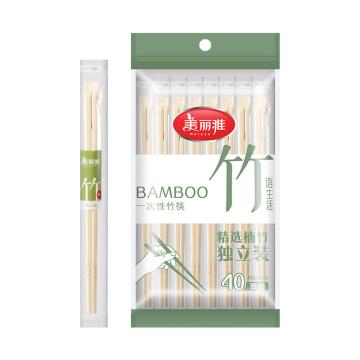 美丽雅 一次性竹筷，HC083097 40双装 售卖规格：1袋