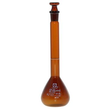 柴田科学/SIBATA 容量瓶，6-241-04-57 25ml，附中文校准证书，茶色，高精度 售卖规格：1个