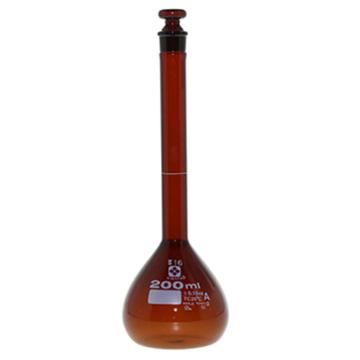 柴田科学/SIBATA 容量瓶，6-241-07-57 200ml，附中文校准证书，茶色，高精度 售卖规格：1个