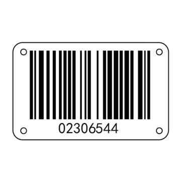帛拉 标签牌，条形码标签牌，0.7mm铝板UV，留孔固定；尺寸80*50mm 售卖规格：1个