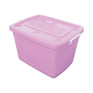 英达斯贝克 粉色带盖整理箱，外尺寸：670*480*410mm，100L，带轮子