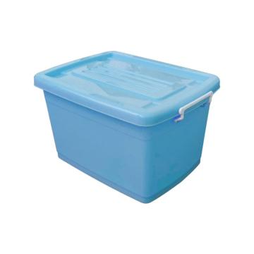 英达斯贝克 蓝色带盖整理箱，外尺寸：570*410*320mm，60L，带轮子