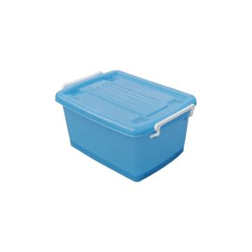 英达斯贝克 蓝色带盖整理箱，外尺寸：415*300*215mm，20L，带轮子