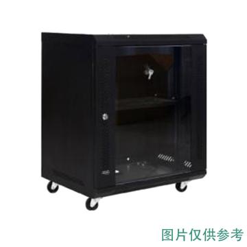 哈德威 厚款威龙墙柜,箱体0.7,立柱1.1，12U带轮加深 尺寸(mm):600×600×600,黑色 售卖规格：1台