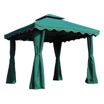 安赛瑞 罗马帐篷，户外展销广告活动遮阳防雨棚凉亭，3×3m柱10cm单边有围有纱，墨绿，4N00165 售卖规格：1顶