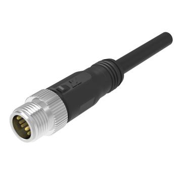 兆龙 工业屏蔽型PVC传感器电缆组件，ZL7403A336 M12-A-5芯公直头 黑，5米（PVC） 售卖规格：5米/根