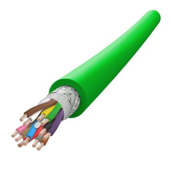 兆龙 工业PVC拖链电缆，ZL5411308 绿色，100米 411 12x0.5mm² 绿色，100米 售卖规格：100米/根
