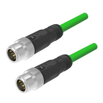兆龙 工业PROFINET-A-以太网电缆组件，ZL7402A345 A-M12-D-4芯公直头-4芯公直头 绿，5米 售卖规格：5米/根