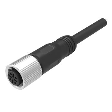 兆龙 工业屏蔽型PVC传感器电缆组件，ZL7403A300 M12-A-4芯母直头 黑，5米（PVC） 售卖规格：5米/根
