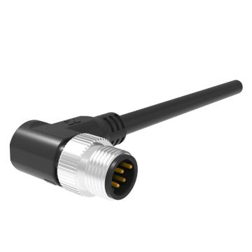 兆龙 工业屏蔽型PVC传感器电缆组件，ZL7403A312 M12-A-4芯公弯头 黑，5米（PVC） 售卖规格：5米/根