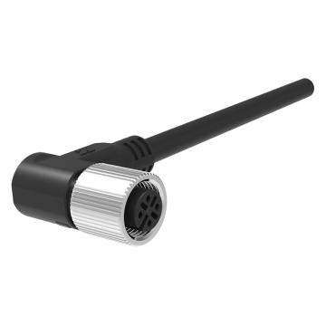 兆龙 工业屏蔽型PVC传感器电缆组件，ZL7403A325 M12-A-4芯母弯头 黑，10米（PVC） 售卖规格：10米/根