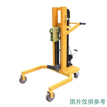 鹰力 方角型油桶搬运车,载重:450kg,液压升高600mm,轮子定制125mm，黄色,DTF450A