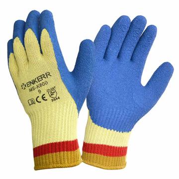 赢克尔 3级防割手套，CZMS-K600-9 大姆指浸，蓝色，乳胶起皱，12副/打 售卖规格：1打