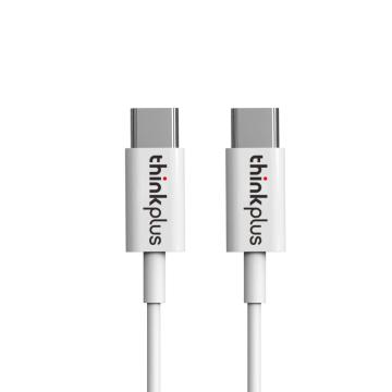 ThinkPlus 数据线，CC310B USB-Type-C/双TypeC数据线 适用华为小米 3A 60W 1米 白 售卖规格：1条