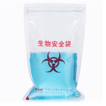 比克曼生物 生物安全袋（PE复合膜材质），红色字体，110107001 100个/袋 售卖规格：1袋