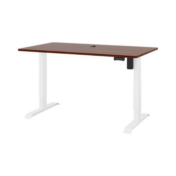 臻远 可升降办公桌，ZY-SJZA-06 白桌架+1.4m红胡桃色桌面 售卖规格：1张