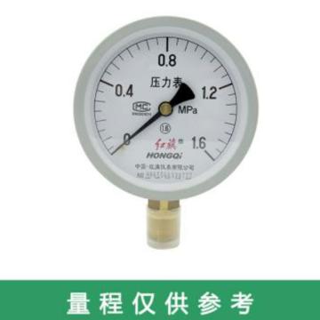 红旗 压力表，Y40 0-0.16MPa,径向不带边,M10*1 售卖规格：1个