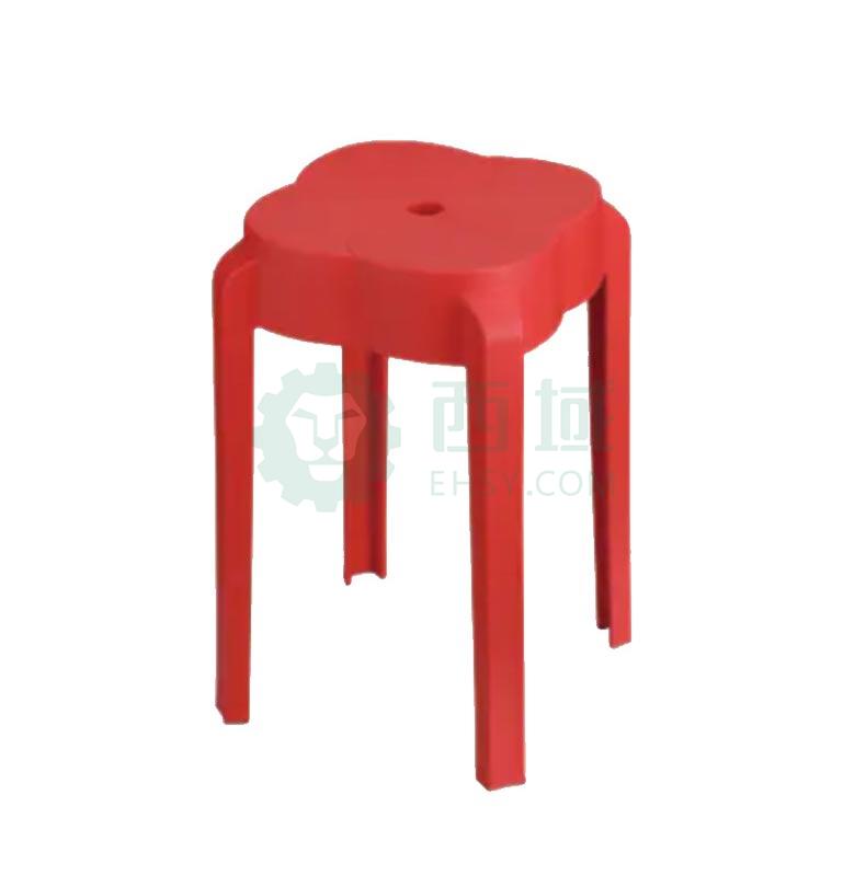 埃珂珅 塑料凳凳子，FC-211-红色 四叶草凳 售卖规格：1把