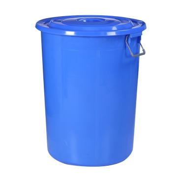 科力邦 大号塑料桶圆形收纳桶大容量水桶，KB3002 100L蓝色 有盖 售卖规格：1个