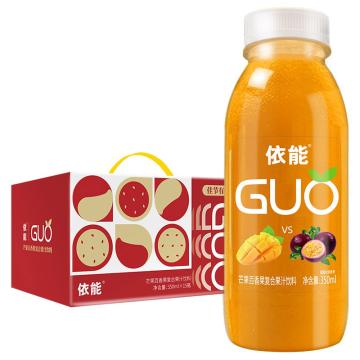 依能 复合味果汁饮料，350ml*15瓶 芒果+百香果 售卖规格：1箱