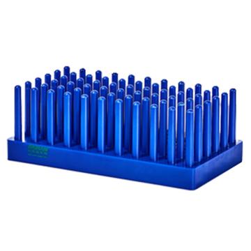 比克曼生物 塑料试管架，66柱，立柱沥式，蓝色，100个/箱，110409001 售卖规格：1个