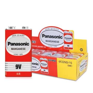 松下/Panasonic 9V碳性电池，6F22ND 9V 适用于万用表遥控器话筒报警器玩具(10节/盒) 售卖规格：1盒