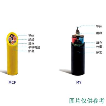 中大元通 移动轻型橡套软电缆，MYQ-0.3/0.5kV-3*1.5 售卖规格：1米