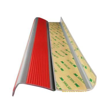 安赛瑞 PVC直角楼梯防滑条，自粘L型防滑条，台阶止滑条，5x2.5cm，1米长，红灰色，311013 售卖规格：1条