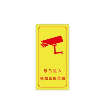 安赛瑞 视频监控警示贴，PVC温馨提示安全标识牌，长15cm宽30cm，视频监控范围，310451 售卖规格：1张