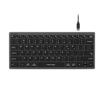 双飞燕/A4tech 有线键盘，FX51 有线小键盘轻音 便携短款78键 灰色 售卖规格：1个