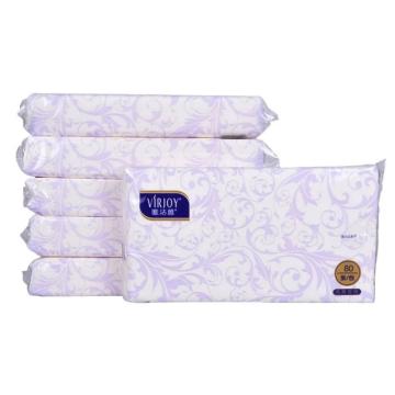 唯洁雅/Virjoy 2层80抽塑包抽取式面巾纸，V312A 售卖规格：96包/箱