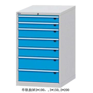位邦 工具柜,尺寸(mm):717×725×1150,灰色,抽屉蓝色,单轨抽屉,7个抽屉，75.7707.12 售卖规格：1个