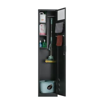 臻远 清洁柜，钢制拖把扫帚储存柜清洁工具柜，ZY-QJG-03 黑色单门（拆装） 售卖规格：1台