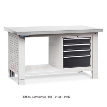 位邦 升降工作台,不锈钢台面,四抽工具柜,台面1500×750mm,高度750~1050mm，79.7630.15 售卖规格：1个