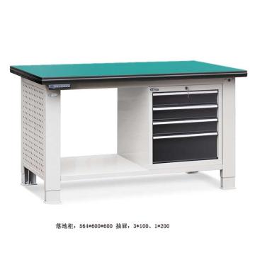 位邦 升降工作台,复合台面,四抽工具柜,台面1500×750mm,高度750~1050mm，79.5630.15 售卖规格：1个