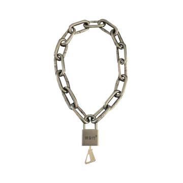 锦安行 304不锈钢链条锁，JCH-LS4-3K φ4mm×2m＋30#短梁通开不锈钢锁头（含1把钥匙） 售卖规格：1条