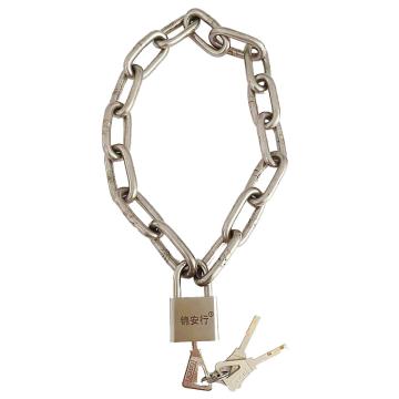 锦安行 304不锈钢链条锁，JCH-LS4-4 φ4mm×3m＋30#短梁单开不锈钢锁头（含3把钥匙） 售卖规格：1条