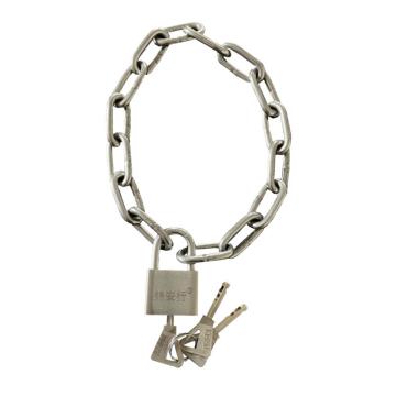 锦安行 304不锈钢链条锁，JCH-LS1-4 φ6mm×3m＋40#短梁单开不锈钢锁头（含3把钥匙） 售卖规格：1条