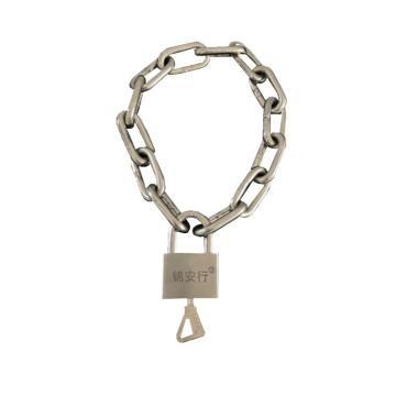 锦安行 304不锈钢链条锁，JCH-LS2-2K φ8mm×1.5m＋50#短梁通开不锈钢锁头（含1把钥匙） 售卖规格：1条