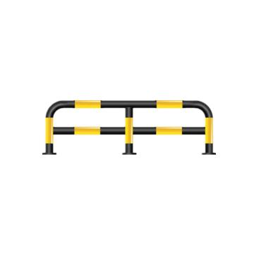 锦安行 M型钢管防撞护栏，黄黑色 双栏1300×φ76×300mm 管径2.0，JCH-DCQ16 售卖规格：1个