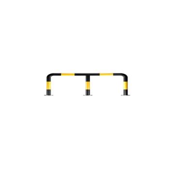 锦安行 M型钢管防撞护栏，黄黑色 单栏1300×φ76×300mm 管径2.0，JCH-DCQ13 售卖规格：1个