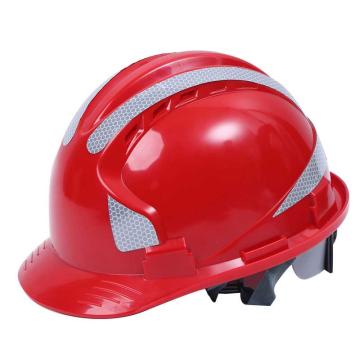 添盾 三筋ABS带透气安全帽，TD-HT04-红 3M反光条，旋钮式帽衬，Y型下颚带 售卖规格：1顶