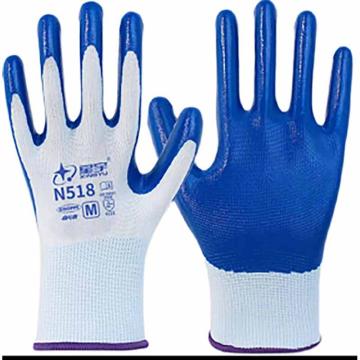 星宇 丁腈涂层手套，N518，蓝色