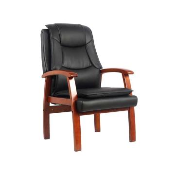 企诺 实木皮艺会议椅老板办公椅子，QN-1901C 西皮 660*800*1080mm 售卖规格：1张